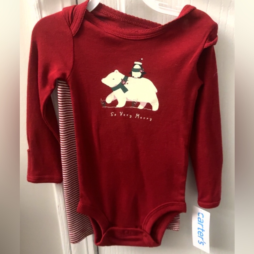 Carter's Red Polar Bear Matching Set